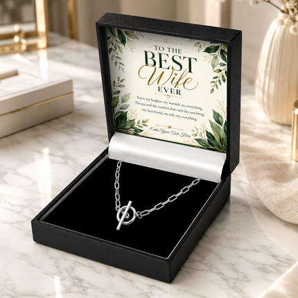 To The Best Wife Ever Personalised Unity Chain Necklace In Keepsake Box