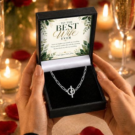 To The Best Wife Ever Personalised Unity Chain Necklace In Keepsake Box