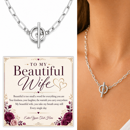 To My Beautiful Wife Personalised Unity Chain Necklace In Keepsake Box