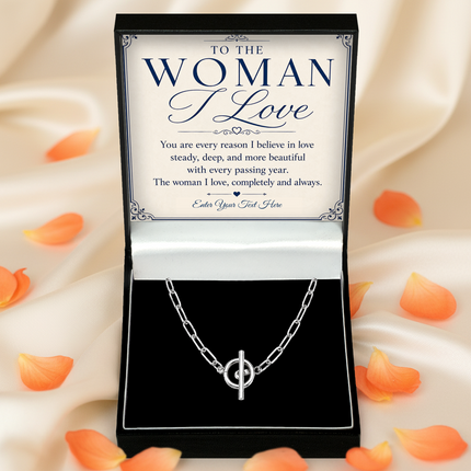 To The Woman I Love Personalised Unity Chain Necklace In Keepsake Box