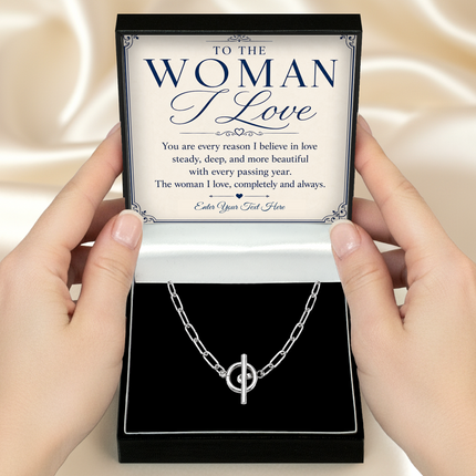 To The Woman I Love Personalised Unity Chain Necklace In Keepsake Box