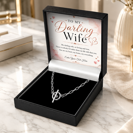 To My Darling Wife Personalised Unity Chain Necklace In Keepsake Box