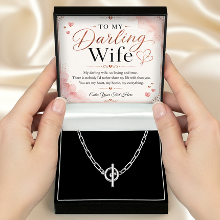 To My Darling Wife Personalised Unity Chain Necklace In Keepsake Box
