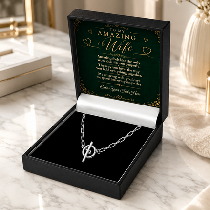 To My Amazing Wife Personalised Unity Chain Necklace In Keepsake Box