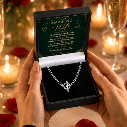 To My Amazing Wife Personalised Unity Chain Necklace In Keepsake Box