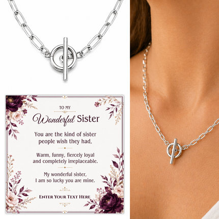 To My Wonderful Sister Personalised Unity Chain Necklace In Keepsake Box