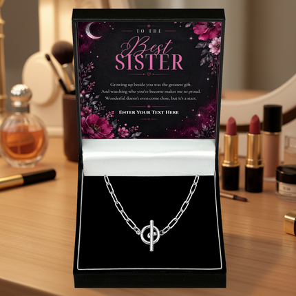 To The Best Sister Personalised Unity Chain Necklace In Keepsake Box