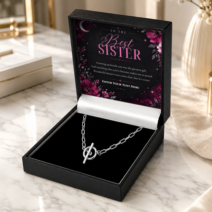 To The Best Sister Personalised Unity Chain Necklace In Keepsake Box