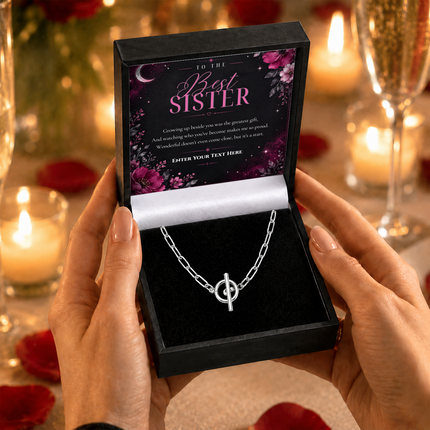 To The Best Sister Personalised Unity Chain Necklace In Keepsake Box