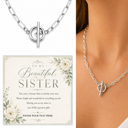 To My Beautiful Sister Personalised Unity Chain Necklace In Keepsake Box