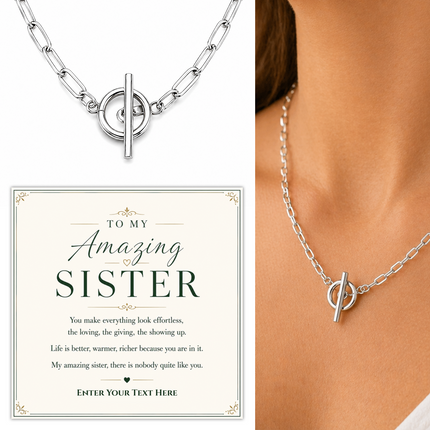 To My Amazing Sister Personalised Unity Chain Necklace In Keepsake Box