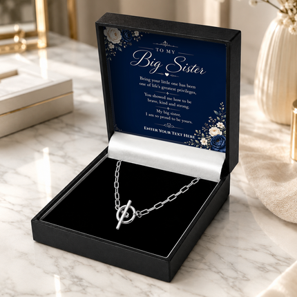 To My Big Sister Personalised Unity Chain Necklace In Keepsake Box