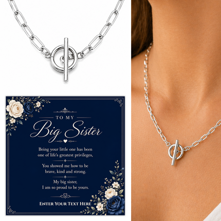 To My Big Sister Personalised Unity Chain Necklace In Keepsake Box