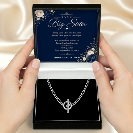 To My Big Sister Personalised Unity Chain Necklace In Keepsake Box