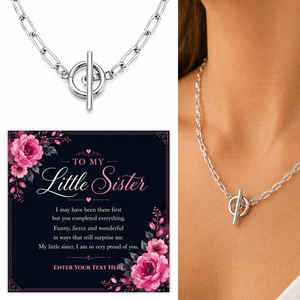 To My Little Sister Personalised Unity Chain Necklace In Keepsake Box