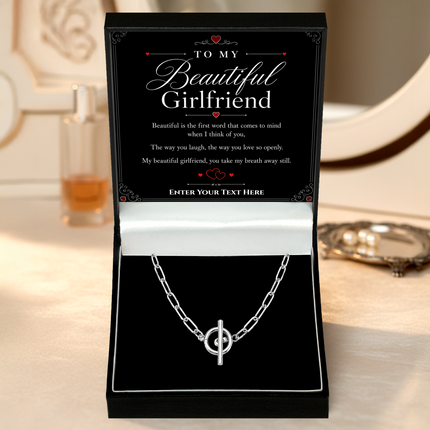 To My Beautiful Girlfriend Personalised Unity Chain Necklace In Keepsake Box