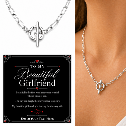 To My Beautiful Girlfriend Personalised Unity Chain Necklace In Keepsake Box