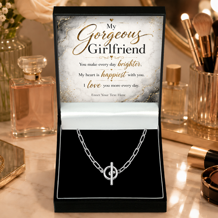 My Gorgeous Girlfriend Personalised Unity Chain Necklace In Keepsake Box