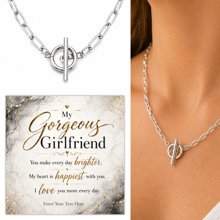 My Gorgeous Girlfriend Personalised Unity Chain Necklace In Keepsake Box