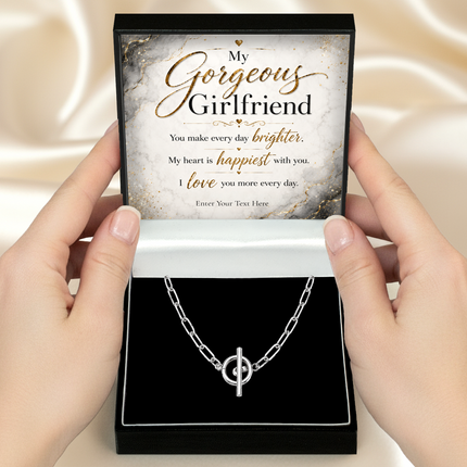 My Gorgeous Girlfriend Personalised Unity Chain Necklace In Keepsake Box