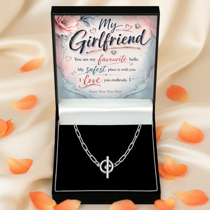 My Girlfriend Personalised Unity Chain Necklace In Keepsake Box