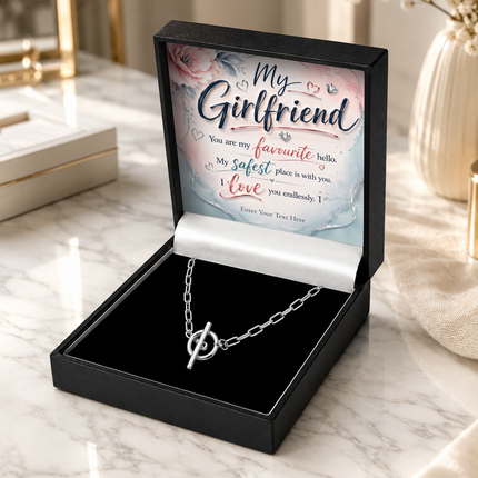 My Girlfriend Personalised Unity Chain Necklace In Keepsake Box