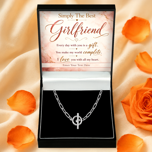 Simply The Best Girlfriend Personalised Unity Chain Necklace In Keepsake Box