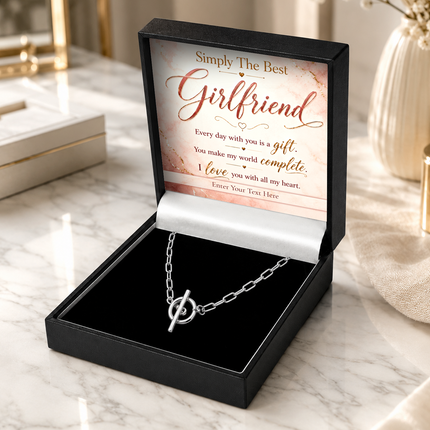 Simply The Best Girlfriend Personalised Unity Chain Necklace In Keepsake Box