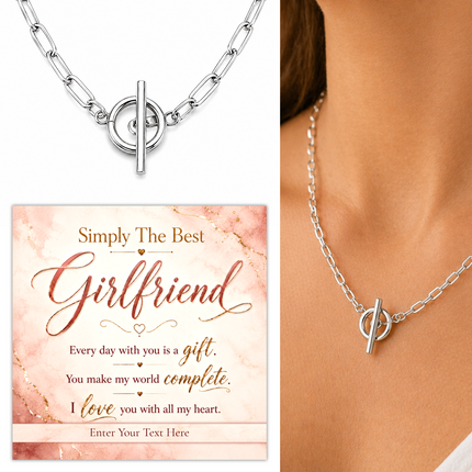 Simply The Best Girlfriend Personalised Unity Chain Necklace In Keepsake Box