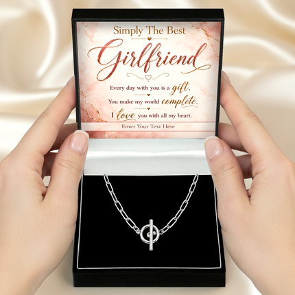 Simply The Best Girlfriend Personalised Unity Chain Necklace In Keepsake Box