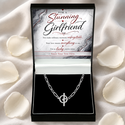 For A Stunning Girlfriend Personalised Unity Chain Necklace In Keepsake Box