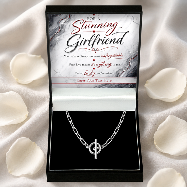 For A Stunning Girlfriend Personalised Unity Chain Necklace In Keepsake Box