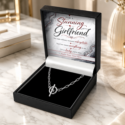 For A Stunning Girlfriend Personalised Unity Chain Necklace In Keepsake Box