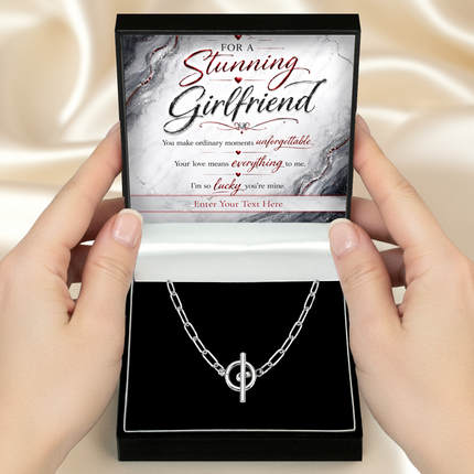 For A Stunning Girlfriend Personalised Unity Chain Necklace In Keepsake Box