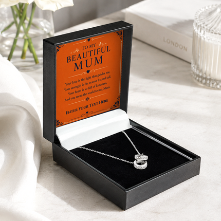 To My Beautiful Mum Personalised Trinity Ring Necklace In Keepsake Box