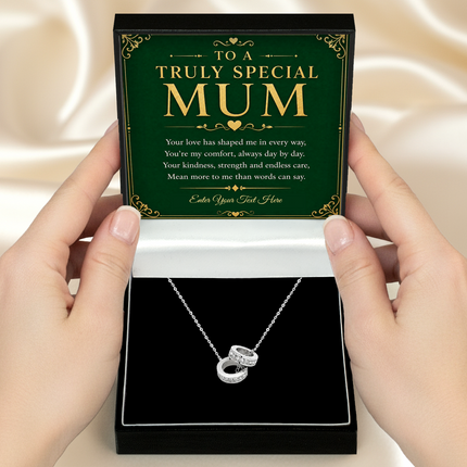 To A Truly Special Mum Personalised Trinity Ring Necklace In Keepsake Box