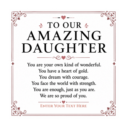 To Our Amazing Daughter Personalised Trinity Ring Necklace In Keepsake Box
