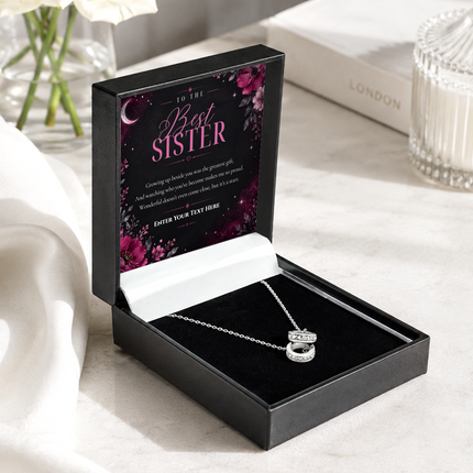 To The Best Sister Personalised Trinity Ring Necklace In Keepsake Box
