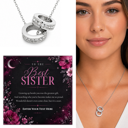 To The Best Sister Personalised Trinity Ring Necklace In Keepsake Box