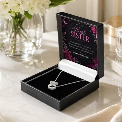 To The Best Sister Personalised Trinity Ring Necklace In Keepsake Box