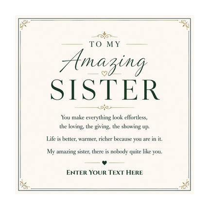To My Amazing Sister Personalised Trinity Ring Necklace In Keepsake Box