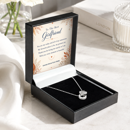 To The Best Girlfriend Personalised Trinity Ring Necklace In Keepsake Box