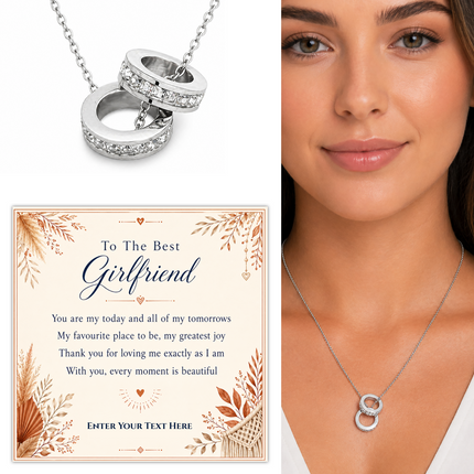 To The Best Girlfriend Personalised Trinity Ring Necklace In Keepsake Box