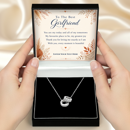 To The Best Girlfriend Personalised Trinity Ring Necklace In Keepsake Box