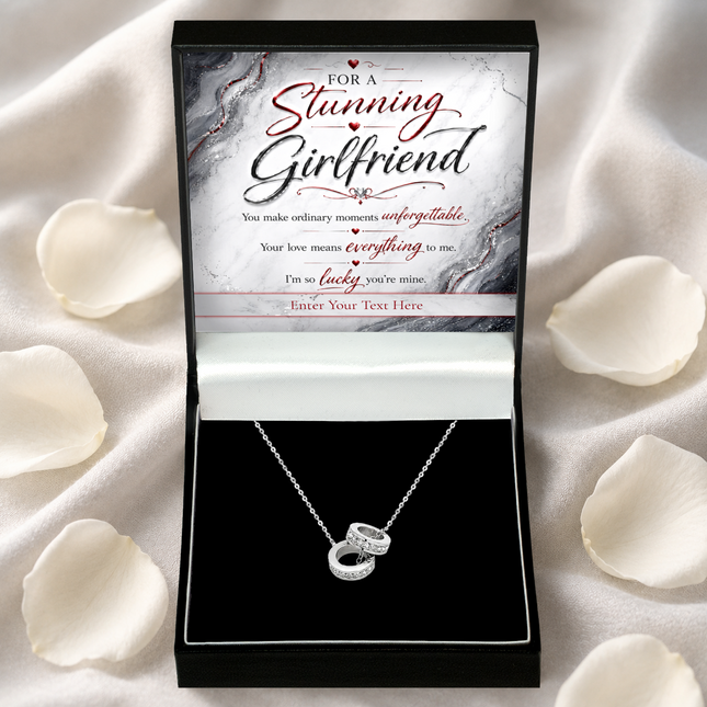 For A Stunning Girlfriend Personalised Trinity Ring Necklace In Keepsake Box