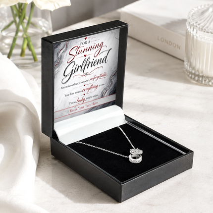 For A Stunning Girlfriend Personalised Trinity Ring Necklace In Keepsake Box