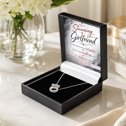 For A Stunning Girlfriend Personalised Trinity Ring Necklace In Keepsake Box