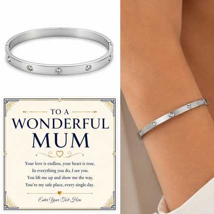 To A Wonderful Mum Personalised Celeste Bracelet In Keepsake Box