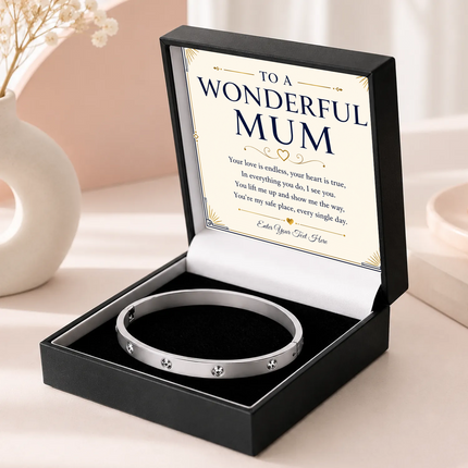 To A Wonderful Mum Personalised Celeste Bracelet In Keepsake Box