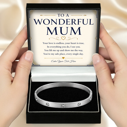 To A Wonderful Mum Personalised Celeste Bracelet In Keepsake Box